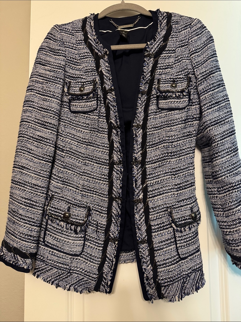WHBM jacket was beautiful chain details.